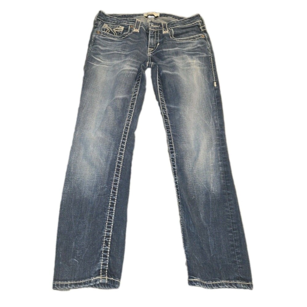 Vintage Big Star Jeans Maddie Womens 26 Low Rise Medium Wash Sandblasted Fading